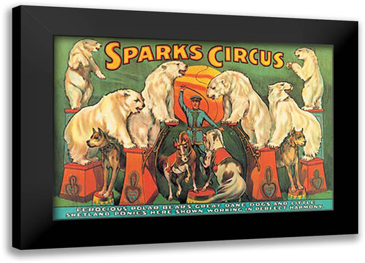 Sparks Circus 22x16 Black Modern Wood Framed Art Print Poster