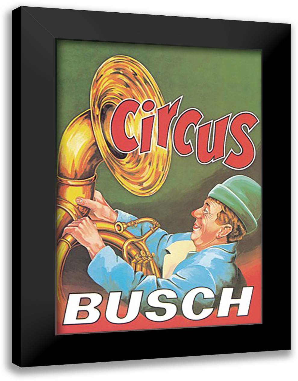 Circus Busch 16x22 Black Modern Wood Framed Art Print Poster