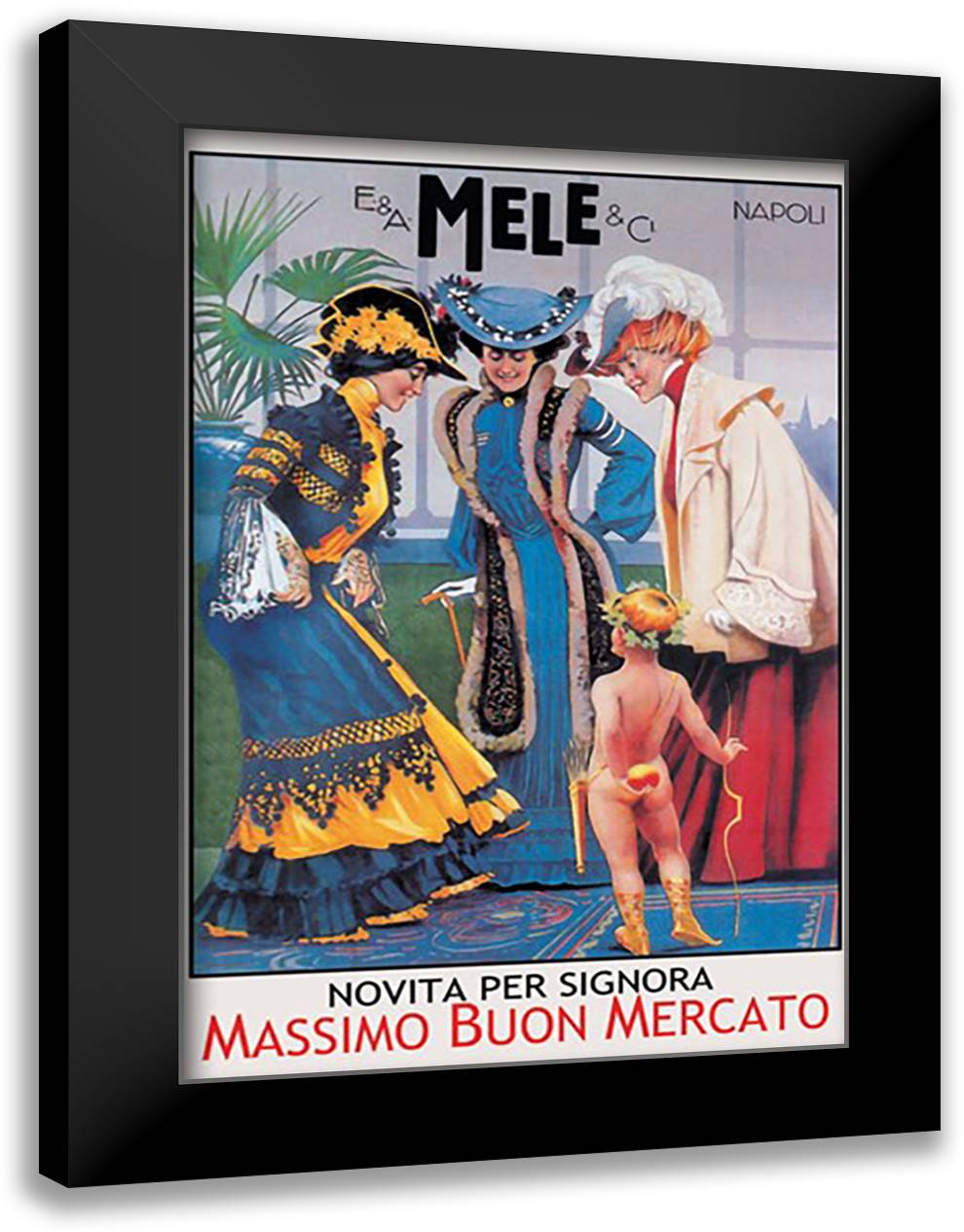 Cupid and E. A. Mele and Co. 16x22 Black Modern Wood Framed Art Print Poster by Villa, Aleardo