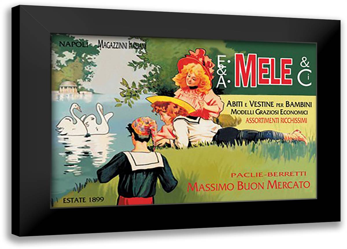 Clothes for Kids 22x16 Black Modern Wood Framed Art Print Poster by Villa, Aleardo