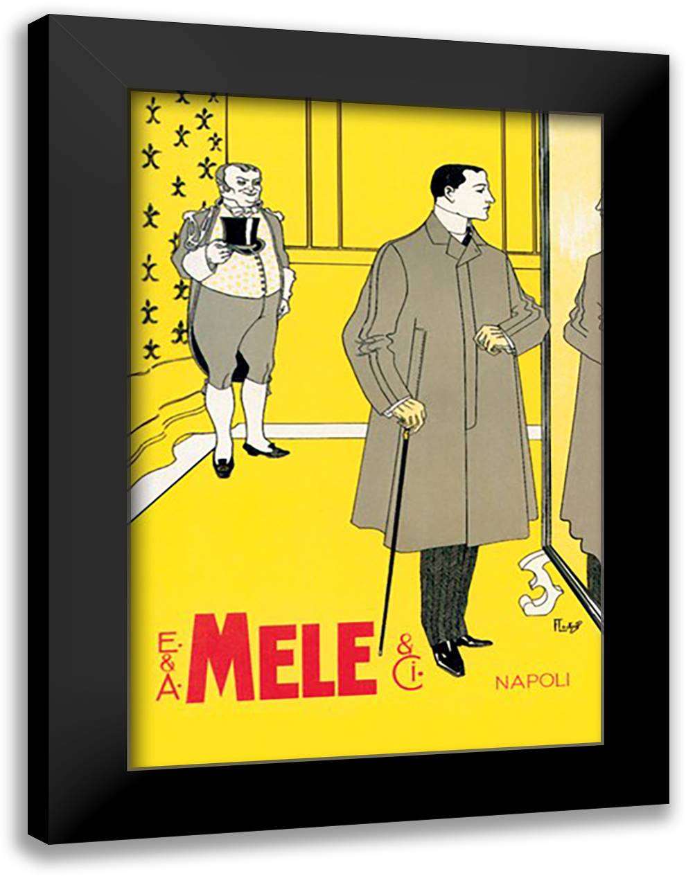 Gentleman's Coat 16x22 Black Modern Wood Framed Art Print Poster by Laskoff, Franz