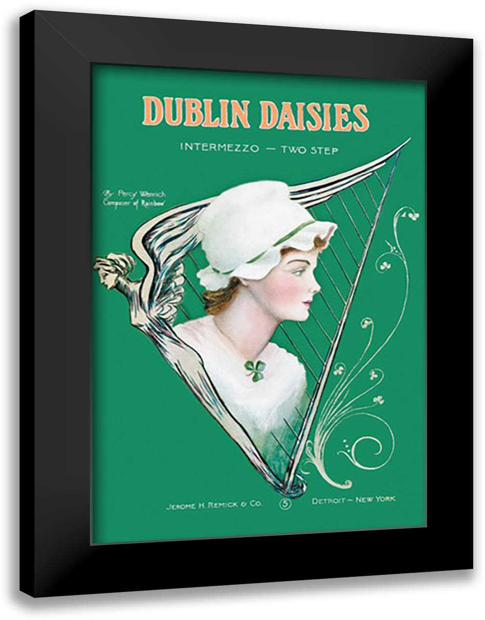 Dublin Daisies 16x22 Black Modern Wood Framed Art Print Poster