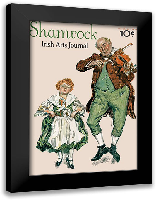 Shamrock Irish Arts Journal - 10 Cents 16x22 Black Modern Wood Framed Art Print Poster