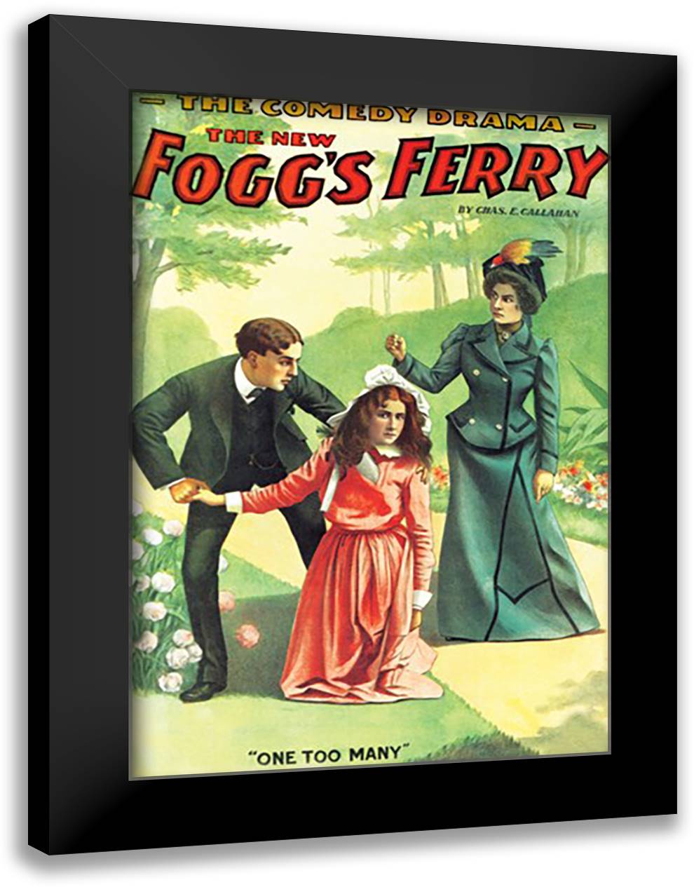 One Too Many Foggs Ferry Comedy Drama 16x22 Black Modern Wood Framed Art Print Poster