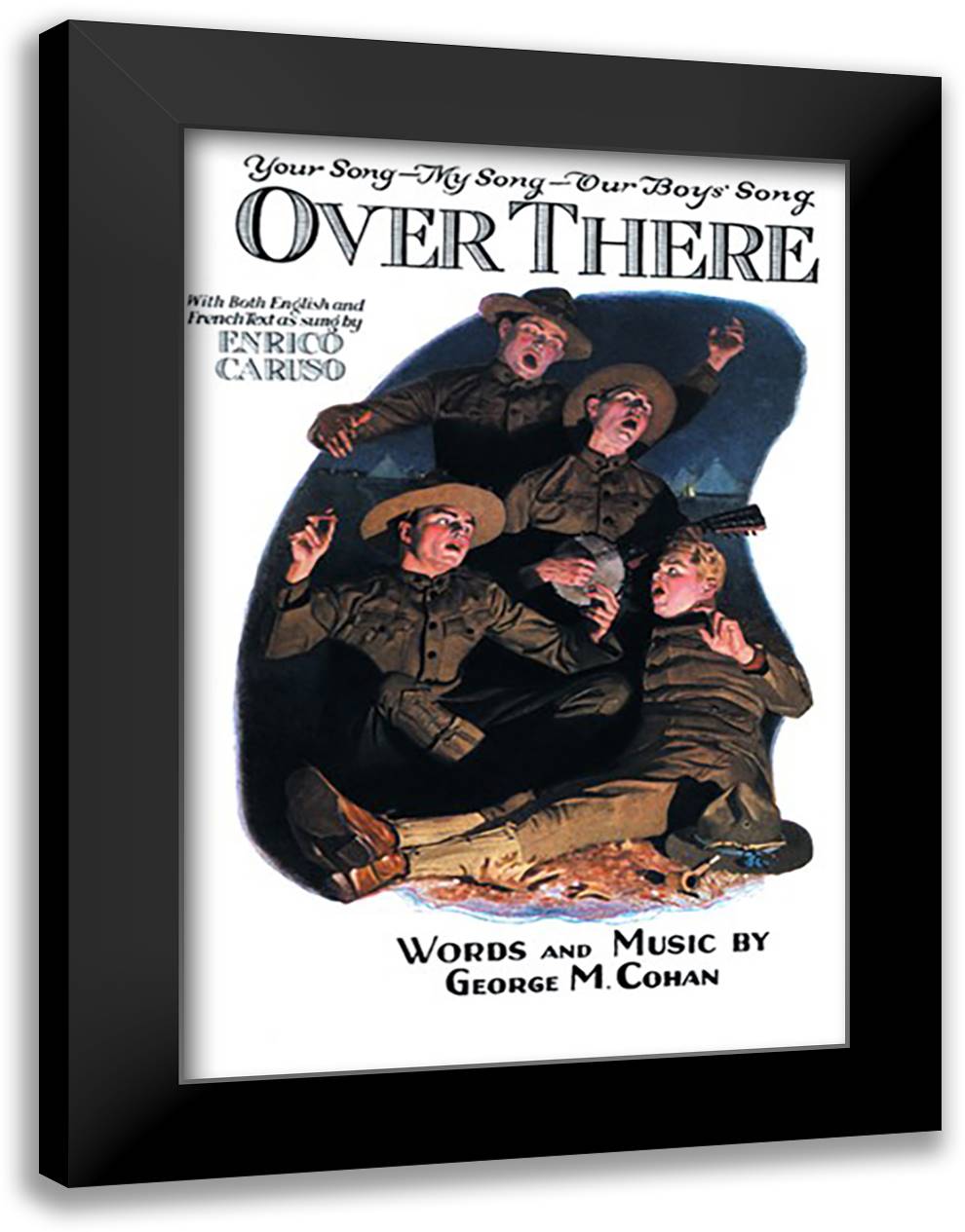 Over There 16x22 Black Modern Wood Framed Art Print Poster