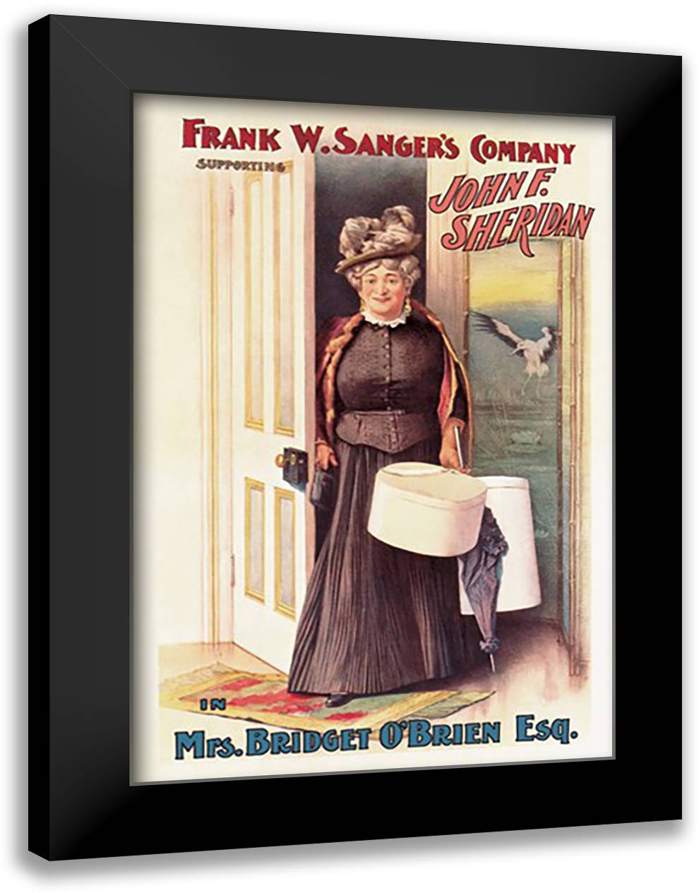 Mrs. Bridget O'Brien Esq. 16x22 Black Modern Wood Framed Art Print Poster