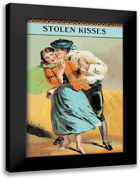 Stolen Kisses 16x22 Black Modern Wood Framed Art Print Poster