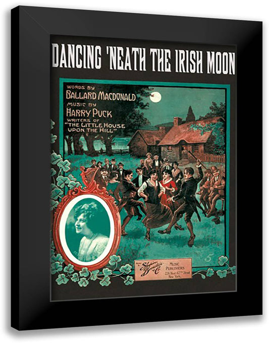 Dancing 'Neath the Irish Moon 16x22 Black Modern Wood Framed Art Print Poster