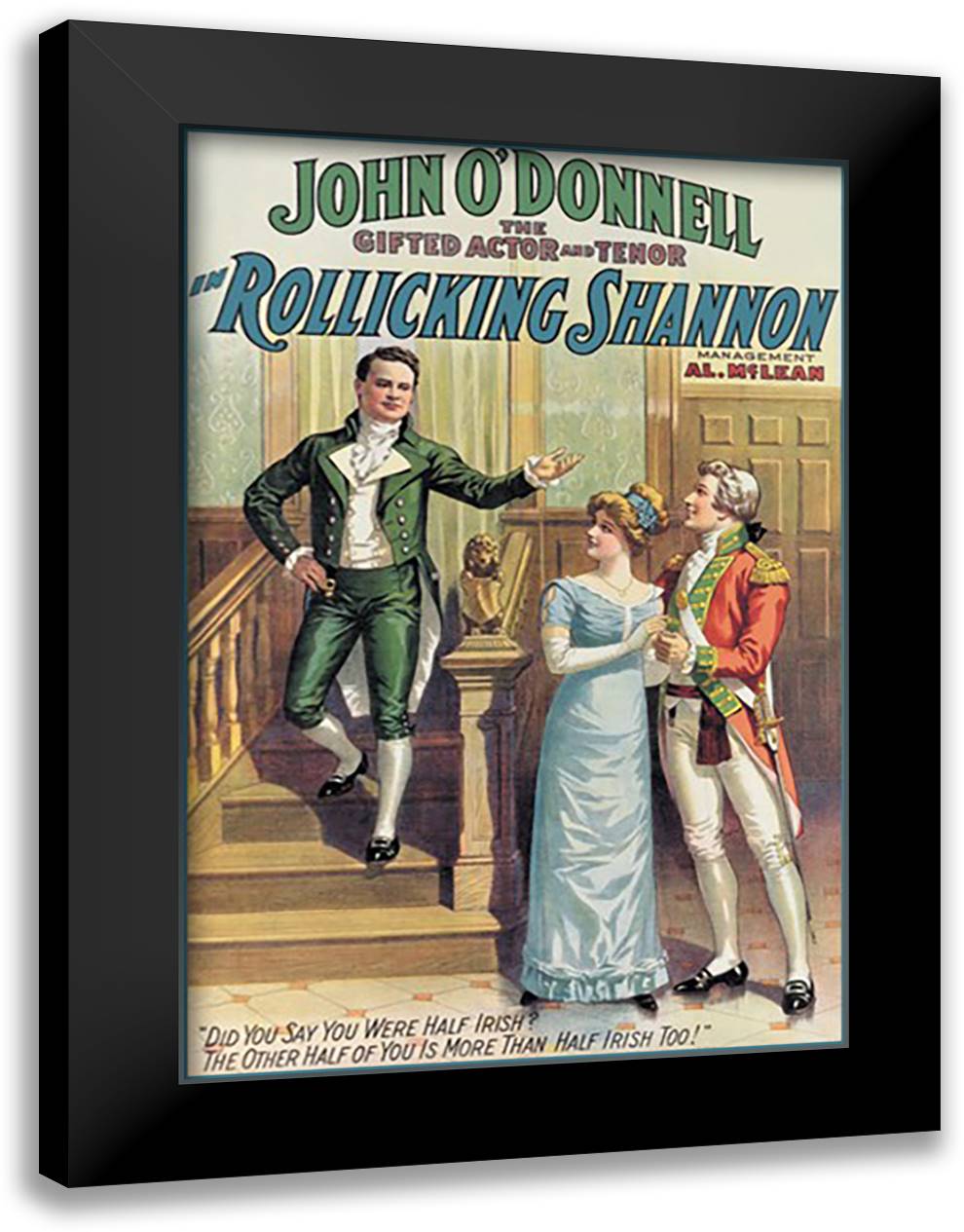 Rollicking Shannon 16x22 Black Modern Wood Framed Art Print Poster