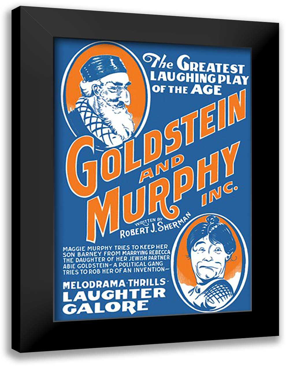 Goldstein and Murphy Inc.: The Greatest Laughing Play of the Age 16x22 Black Modern Wood Framed Art Print Poster