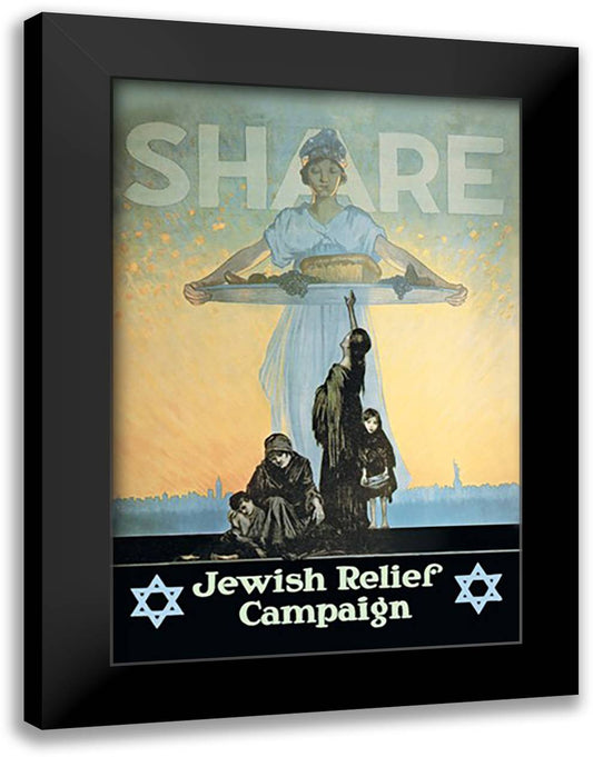 Share: Jewish Relief Campaign 16x22 Black Modern Wood Framed Art Print Poster