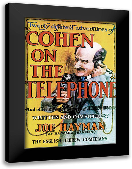 Cohen on the Telephone 16x22 Black Modern Wood Framed Art Print Poster