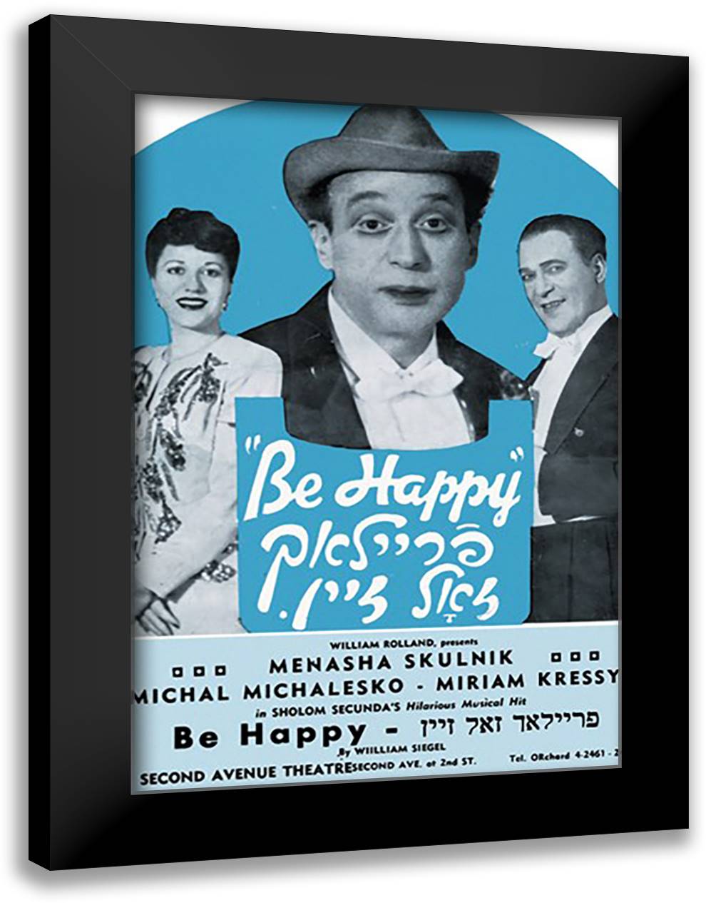 Be Happy: Frailach Zoll Zine 16x22 Black Modern Wood Framed Art Print Poster