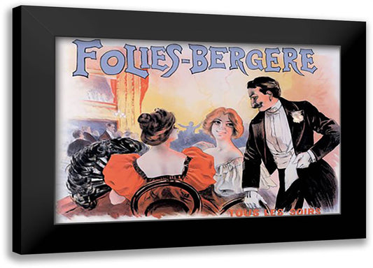 Folies-Bergere: Tous les Soirs 22x16 Black Modern Wood Framed Art Print Poster