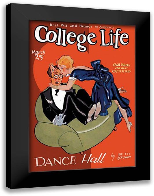 College Life, March Issue 16x22 Black Modern Wood Framed Art Print Poster