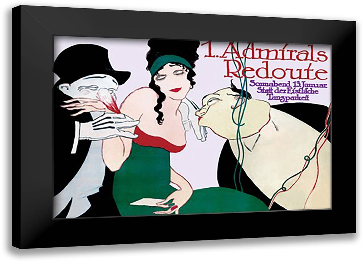 Admirals' Masquerade 22x16 Black Modern Wood Framed Art Print Poster