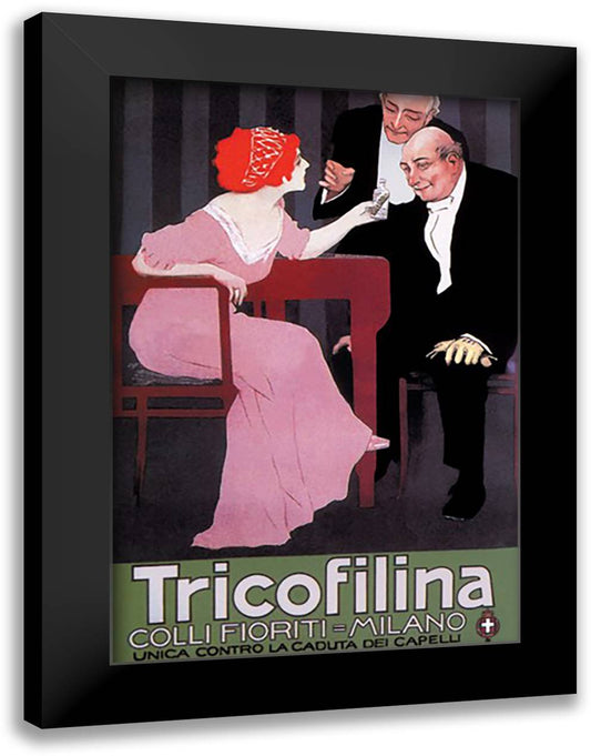 Advertisement for Tricofillina Headache Medicine 16x22 Black Modern Wood Framed Art Print Poster