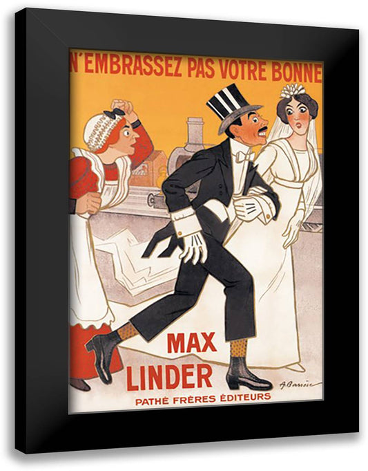 Max Linder Movie Poster 16x22 Black Modern Wood Framed Art Print Poster