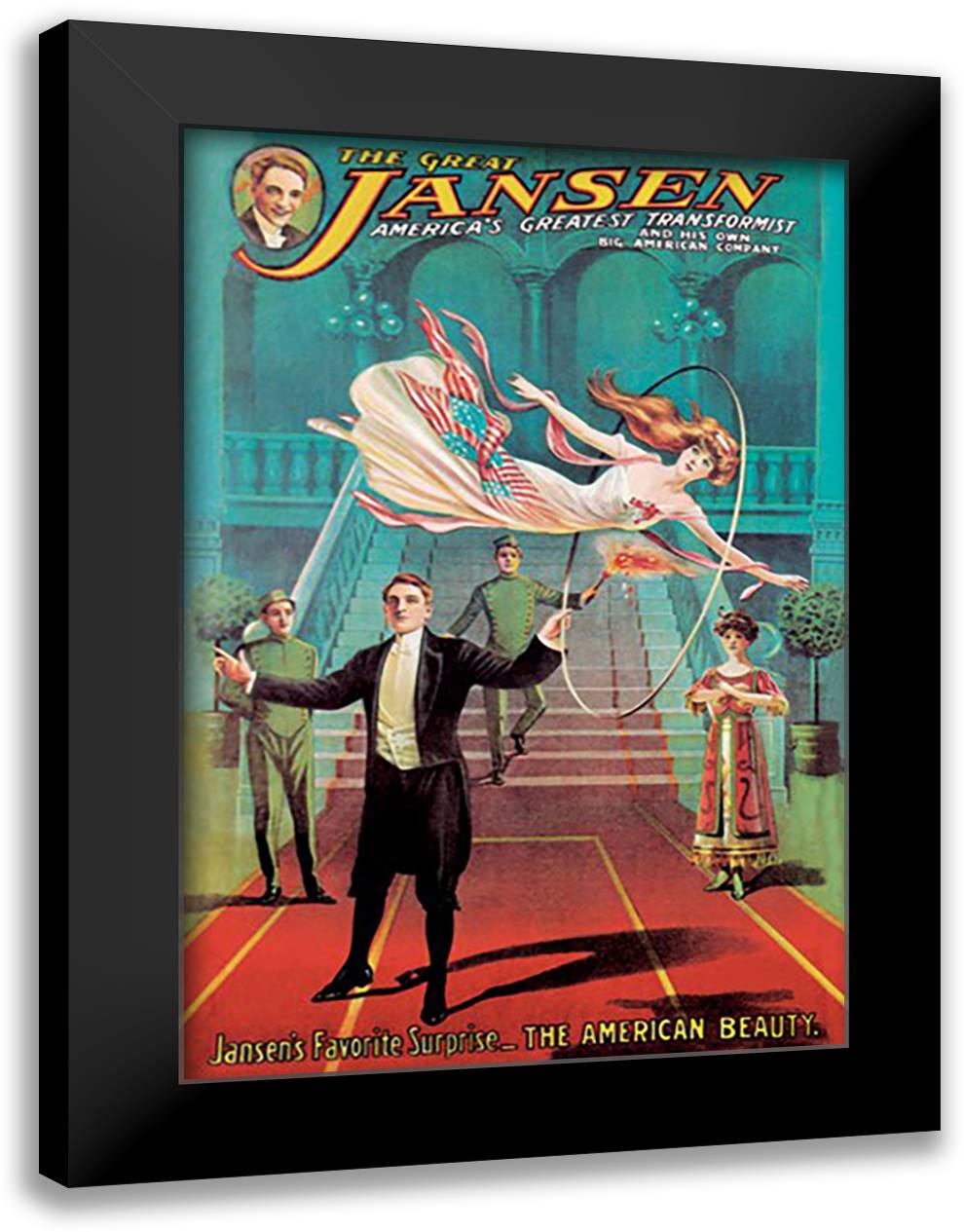 Jansen's Favorite Surprise: The American Beauty 16x22 Black Modern Wood Framed Art Print Poster