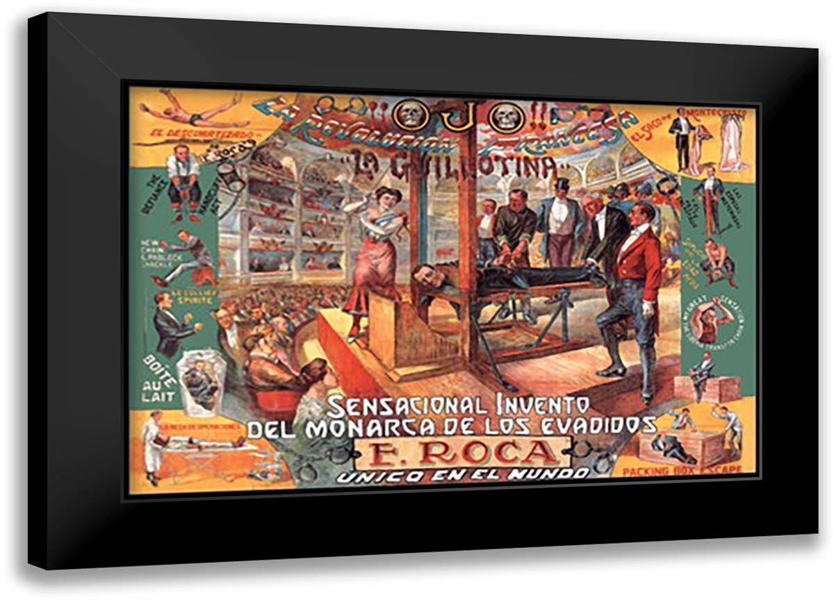 Guillotina: F. Roca 22x16 Black Modern Wood Framed Art Print Poster