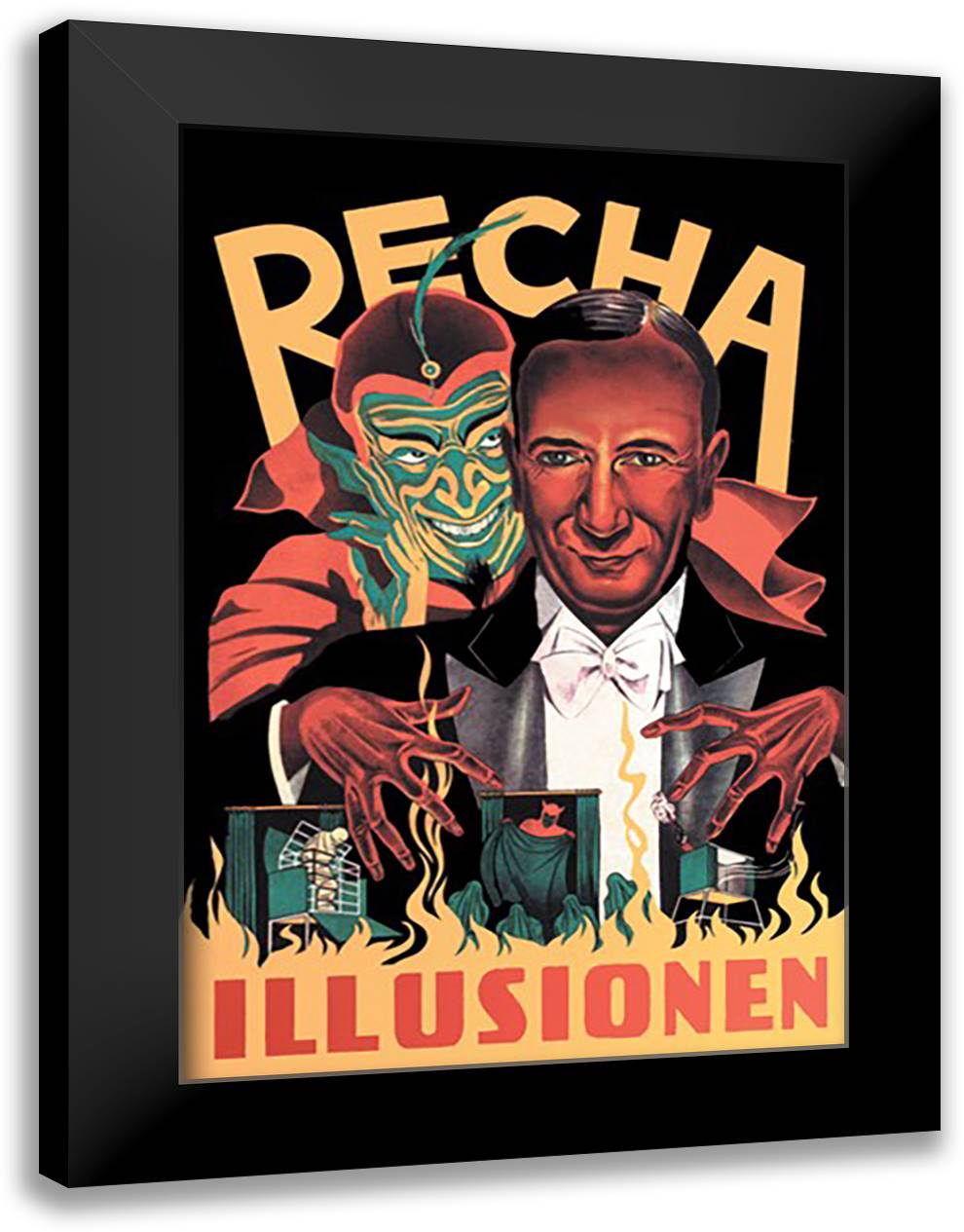 Recha Illusionen 16x22 Black Modern Wood Framed Art Print Poster