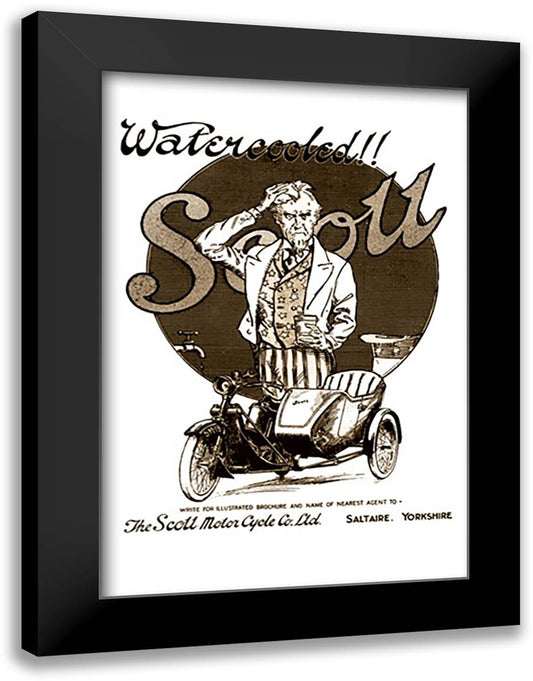 Watercooled Scott 16x22 Black Modern Wood Framed Art Print Poster