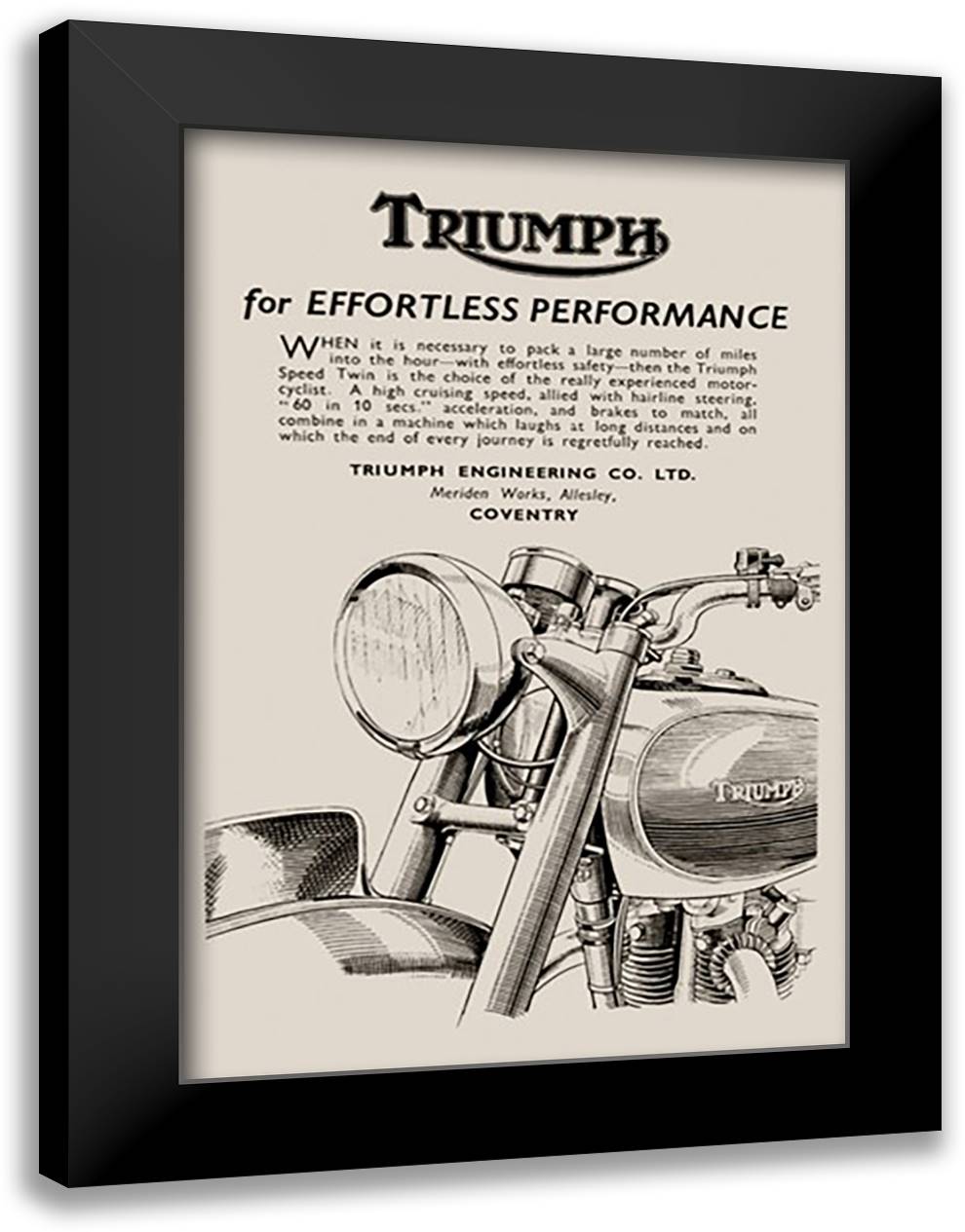 Triumph of Effortless Performance 16x22 Black Modern Wood Framed Art Print Poster