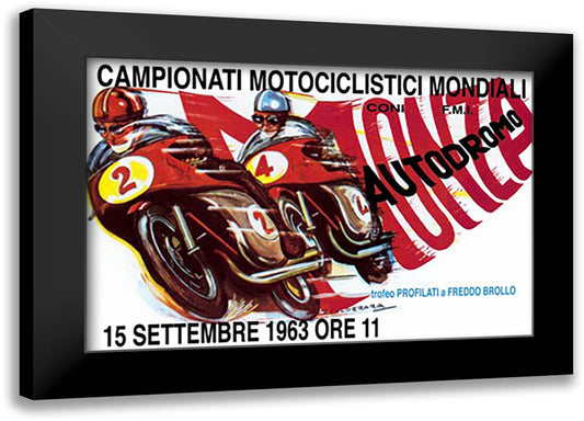 World Motorcycle Championship - 1963 22x16 Black Modern Wood Framed Art Print Poster