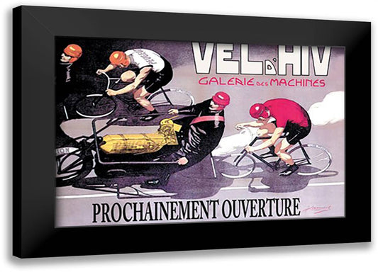 Vel d'Hiv Gallery of Machines: Opening Soon 22x16 Black Modern Wood Framed Art Print Poster by Cancaret