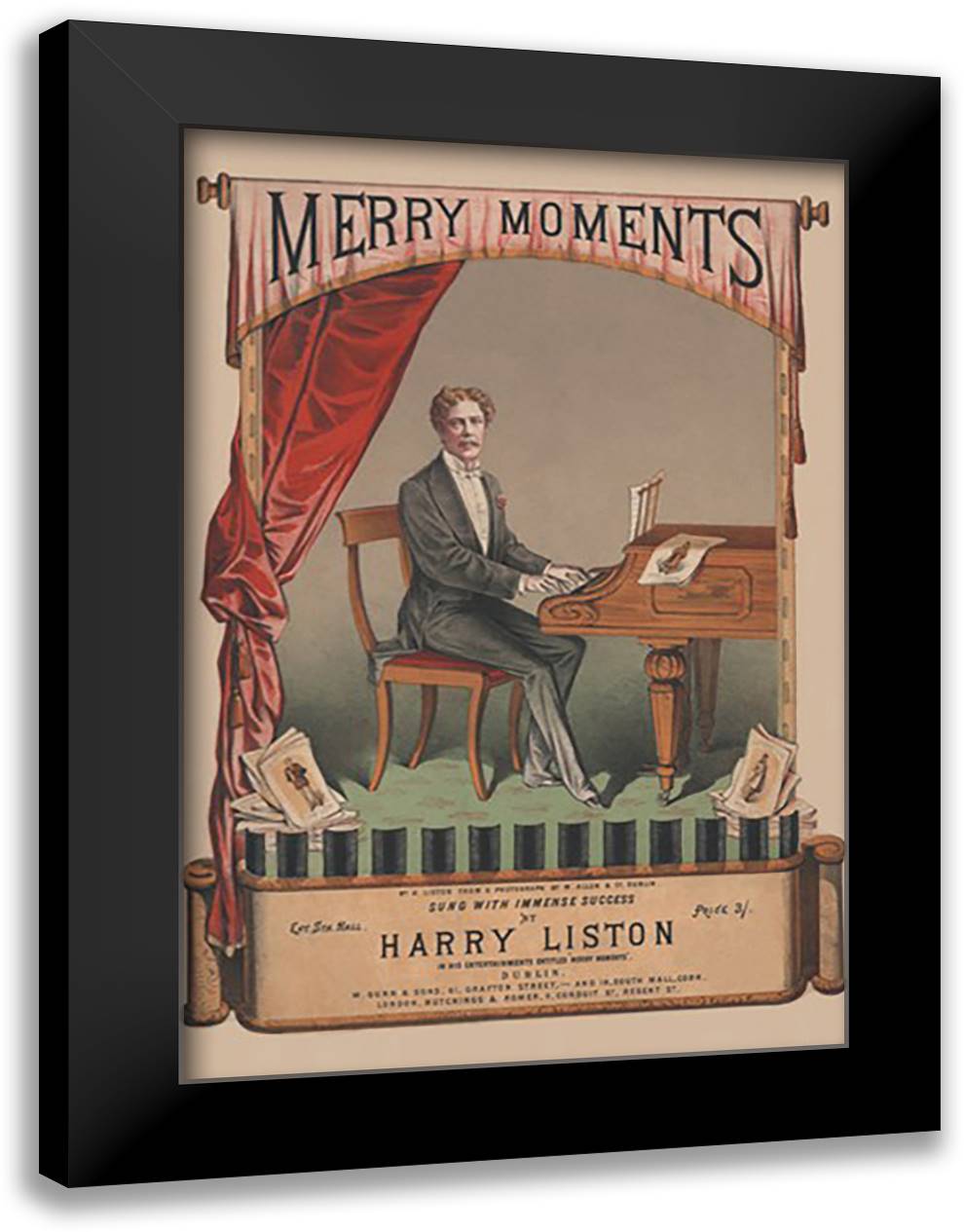 Merry Moments 16x22 Black Modern Wood Framed Art Print Poster