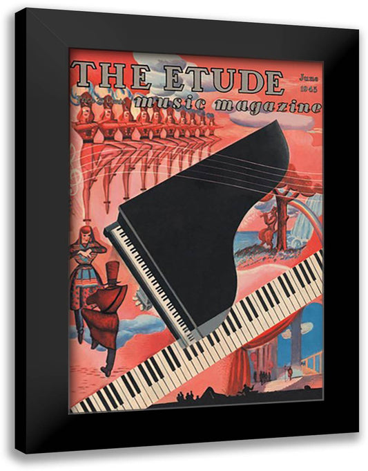 Etude - Keyboard Fantasy 16x22 Black Modern Wood Framed Art Print Poster