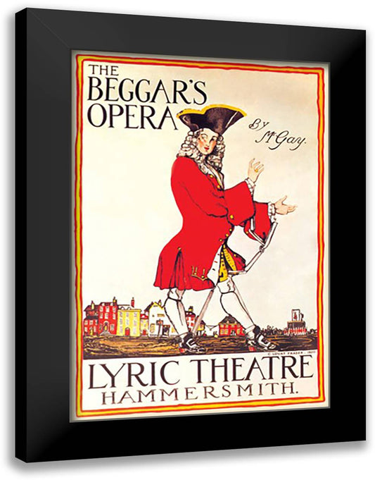 Beggar's Opera at the Lyric Theatre 16x22 Black Modern Wood Framed Art Print Poster