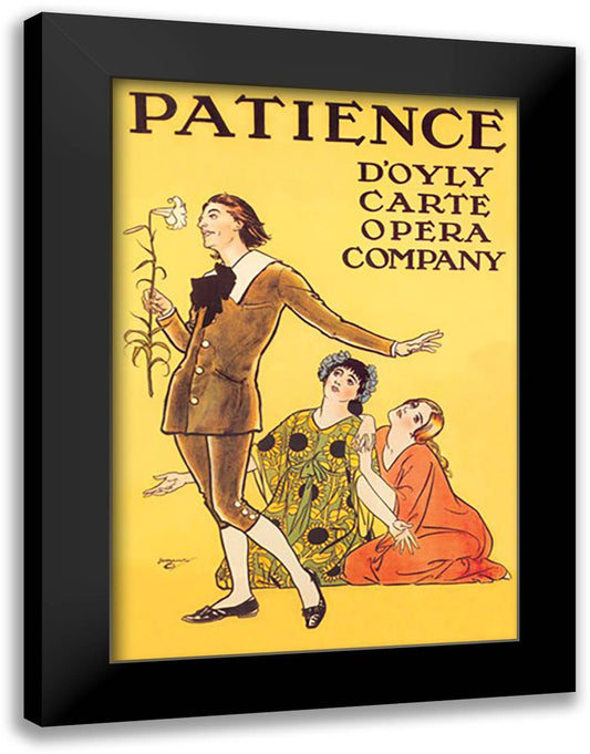 Patience: D'Oyly Carte Opera Company 16x22 Black Modern Wood Framed Art Print Poster