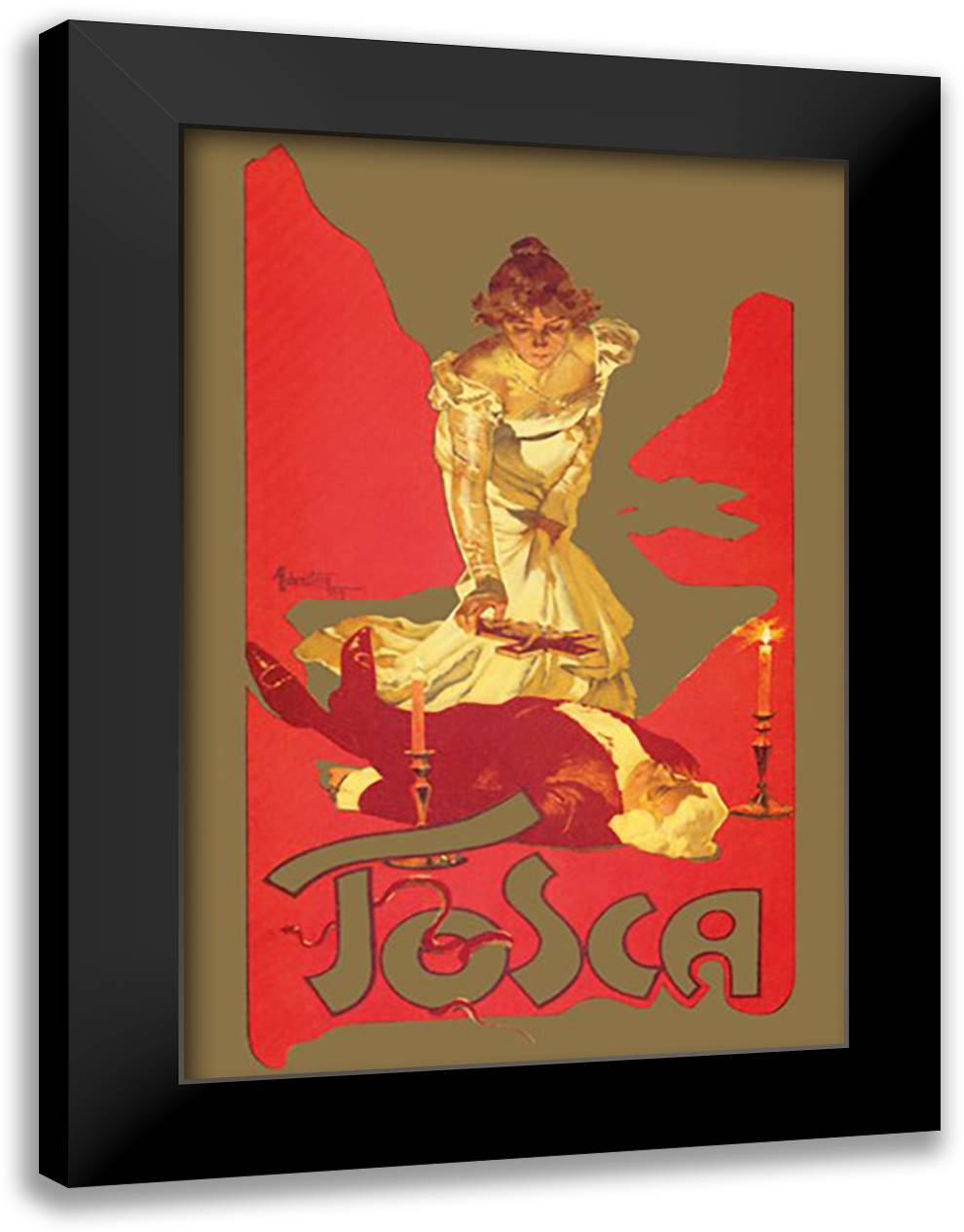 Tosca 16x22 Black Modern Wood Framed Art Print Poster by Hohenstein, Adolpho