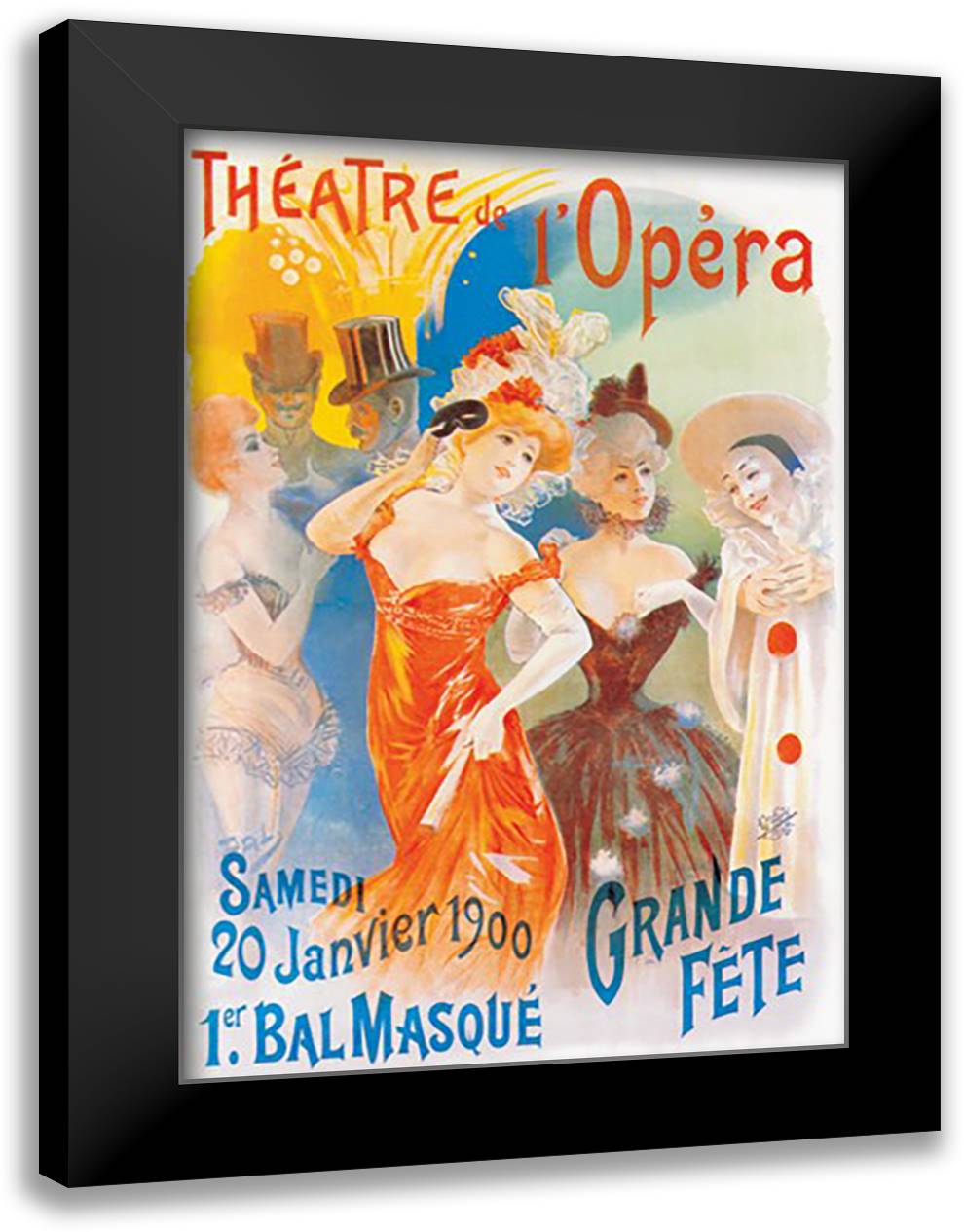 Theatre de l'Opera 16x22 Black Modern Wood Framed Art Print Poster