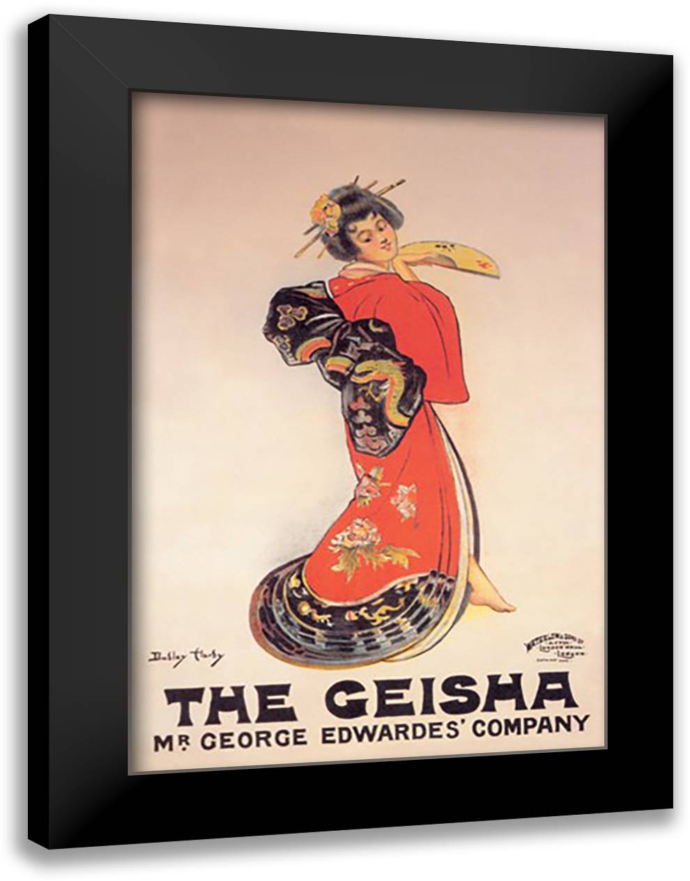 Geisha: Mr. George Edwardes' Company 16x22 Black Modern Wood Framed Art Print Poster