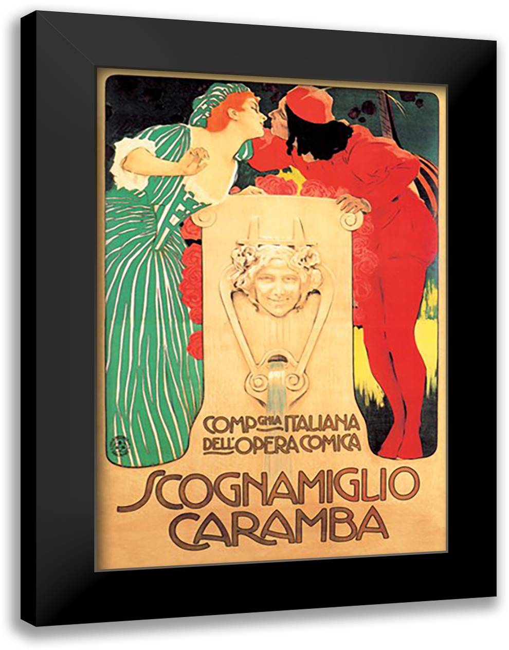 Scognamiglio Caramba 16x22 Black Modern Wood Framed Art Print Poster