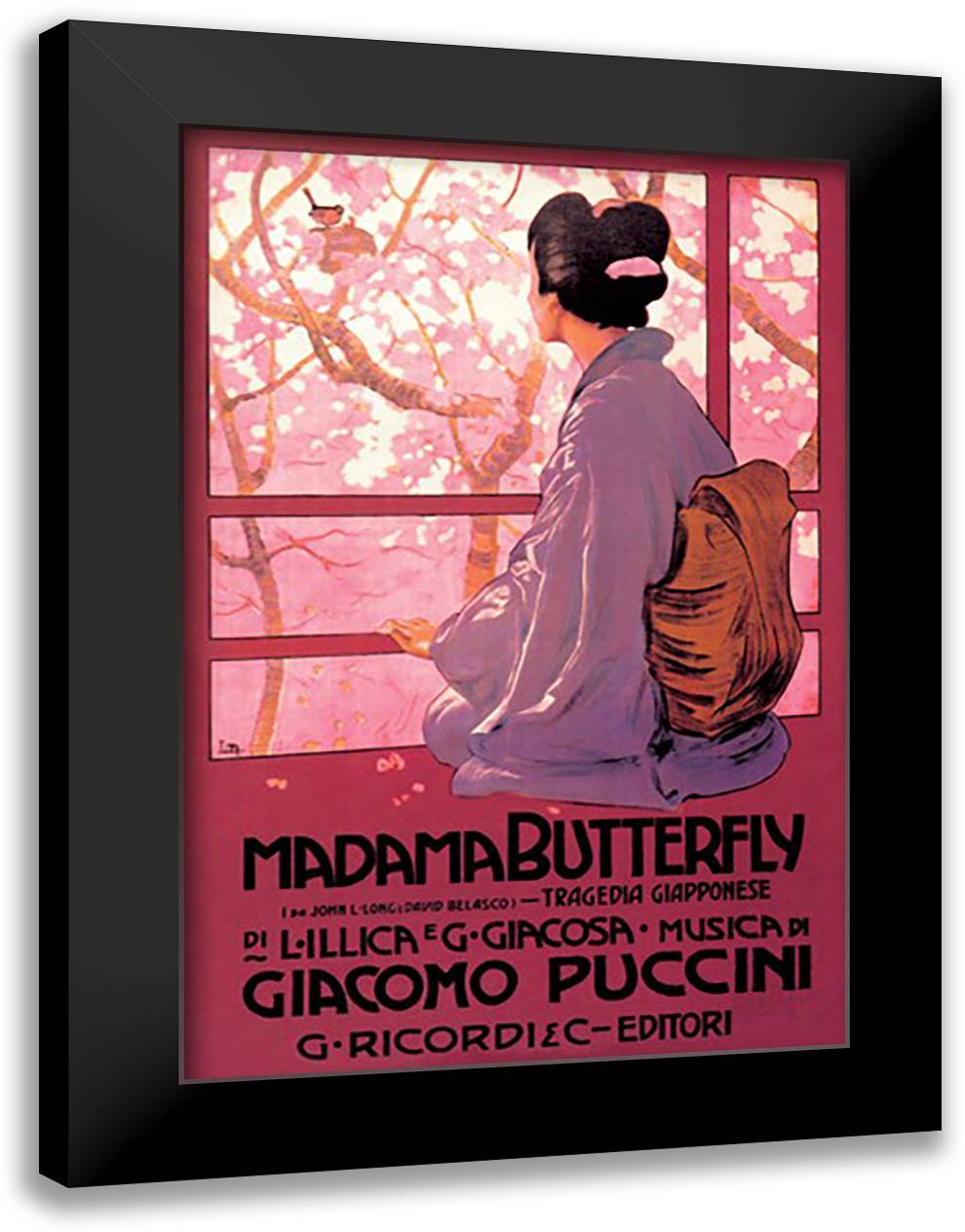 Madama Butterfly 16x22 Black Modern Wood Framed Art Print Poster