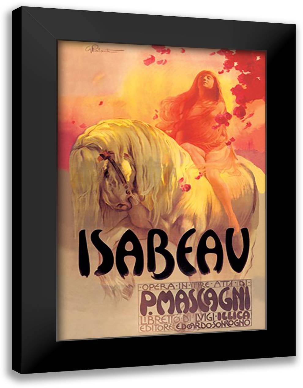 Isabeau 16x22 Black Modern Wood Framed Art Print Poster