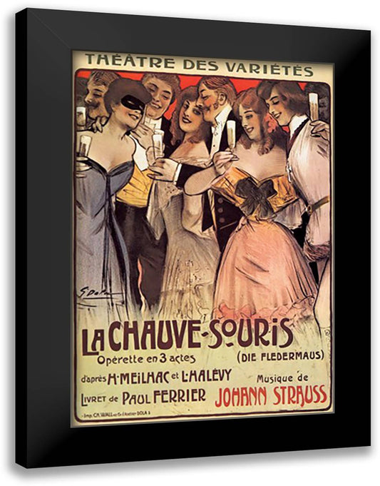 Chauve-Souris (Die Fledermaus) 16x22 Black Modern Wood Framed Art Print Poster