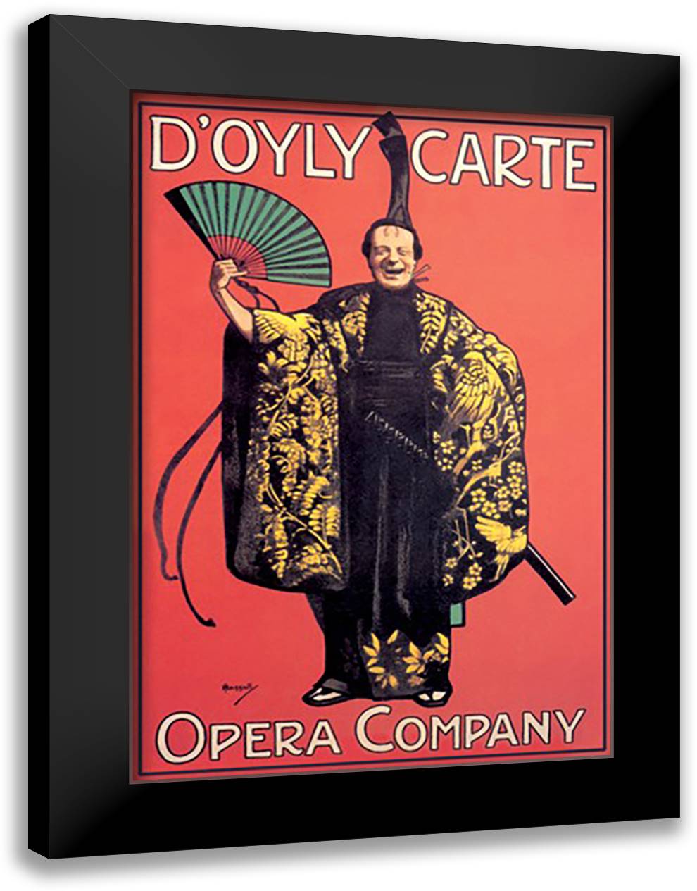 D'Oyly Carte Opera Company (Asian Costume) 16x22 Black Modern Wood Framed Art Print Poster