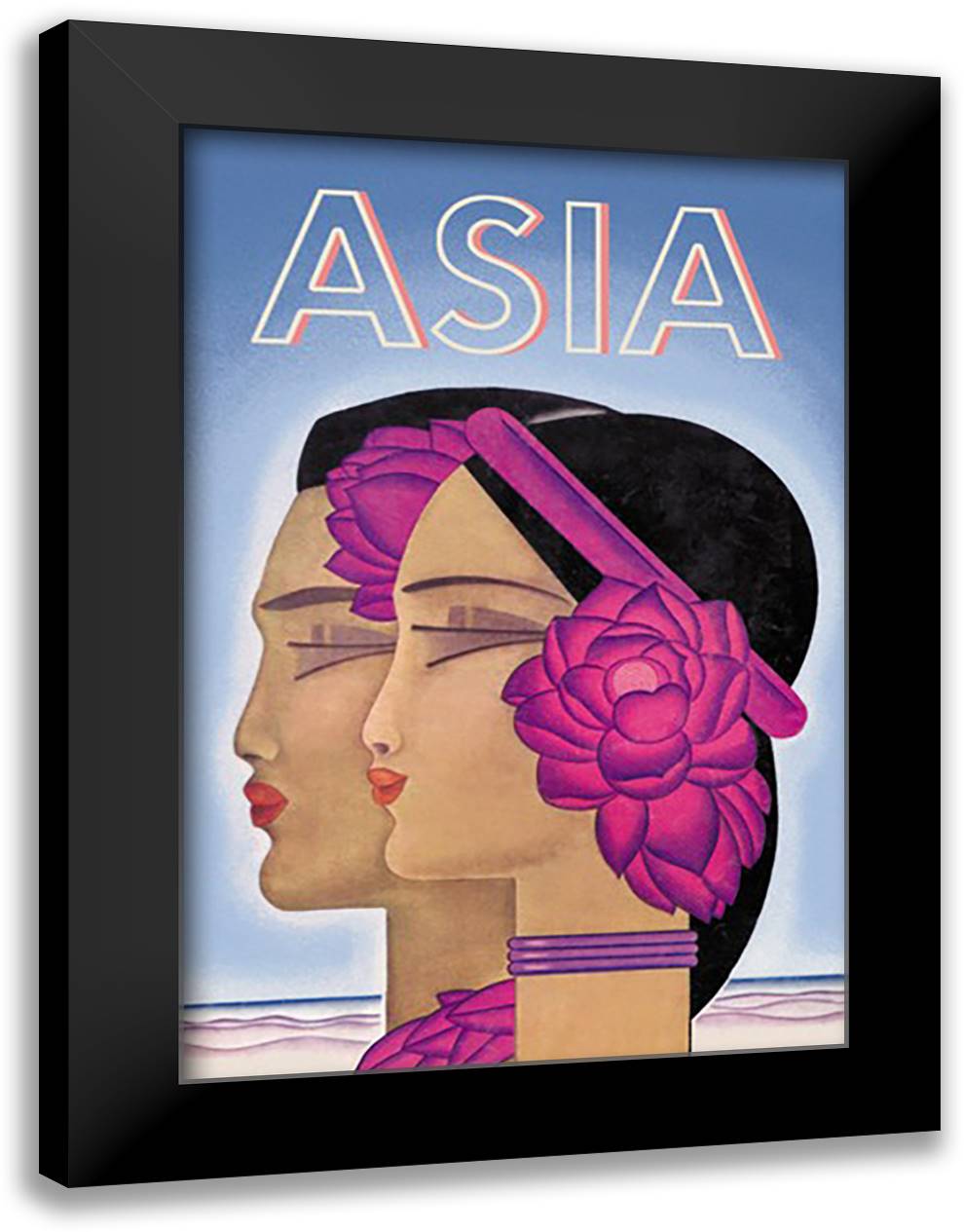 Asia Magazine: Starlight - Tahiti 16x22 Black Modern Wood Framed Art Print Poster by McIntosh, Frank