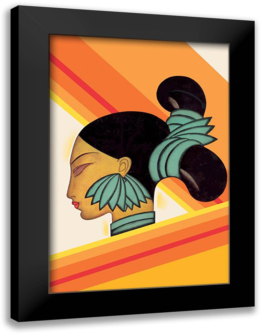 Asia Magazine: Hill Woman of Assam 16x22 Black Modern Wood Framed Art Print Poster by McIntosh, Frank