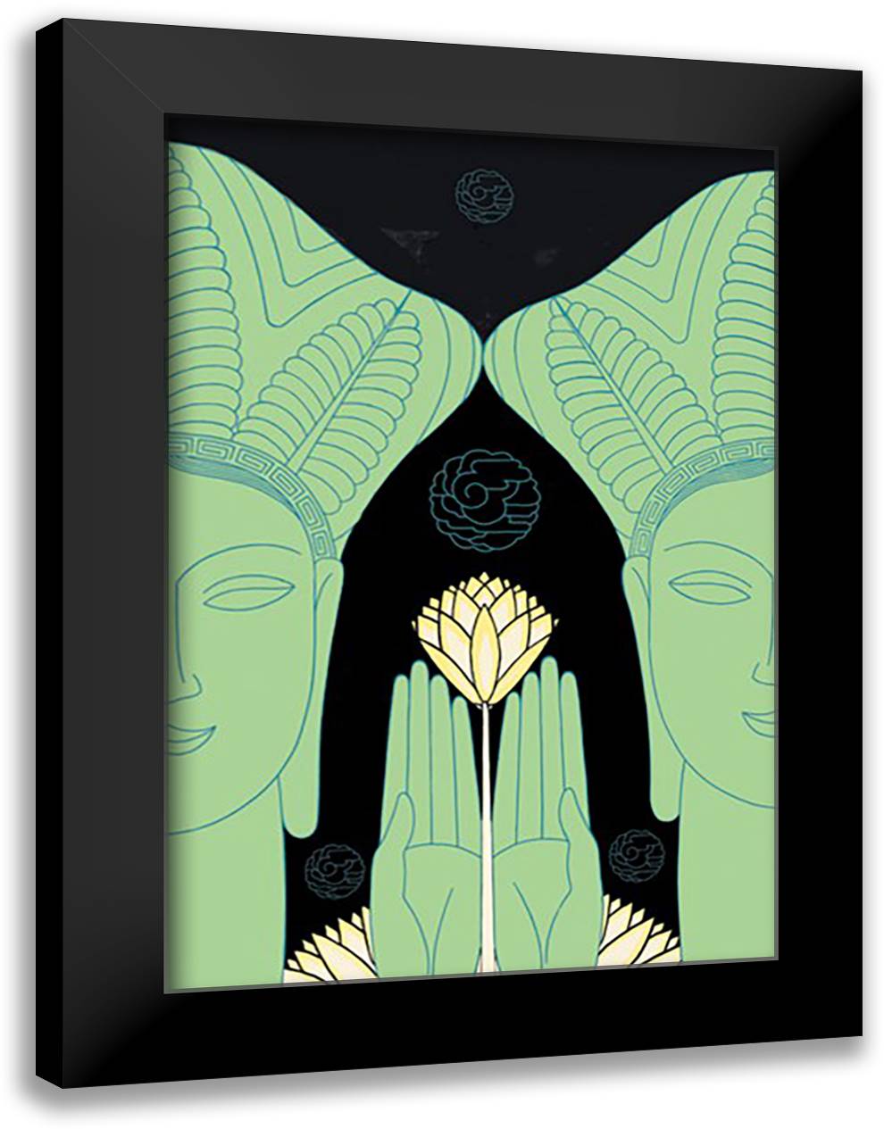 Asia Magazine: Jade Goddess Images 16x22 Black Modern Wood Framed Art Print Poster by McIntosh, Frank