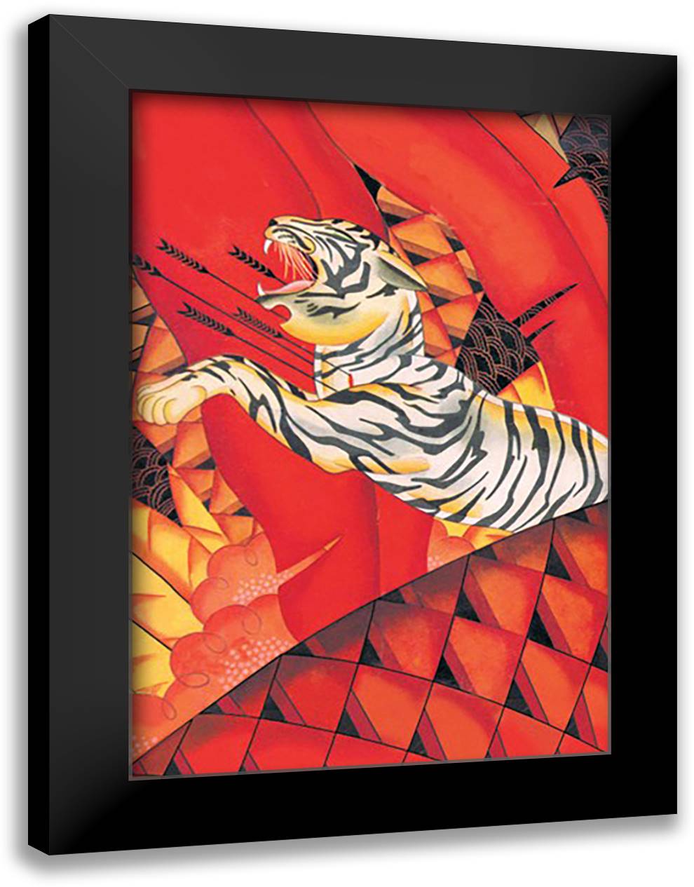 Asia Magazine: Tiger! 16x22 Black Modern Wood Framed Art Print Poster by McIntosh, Frank