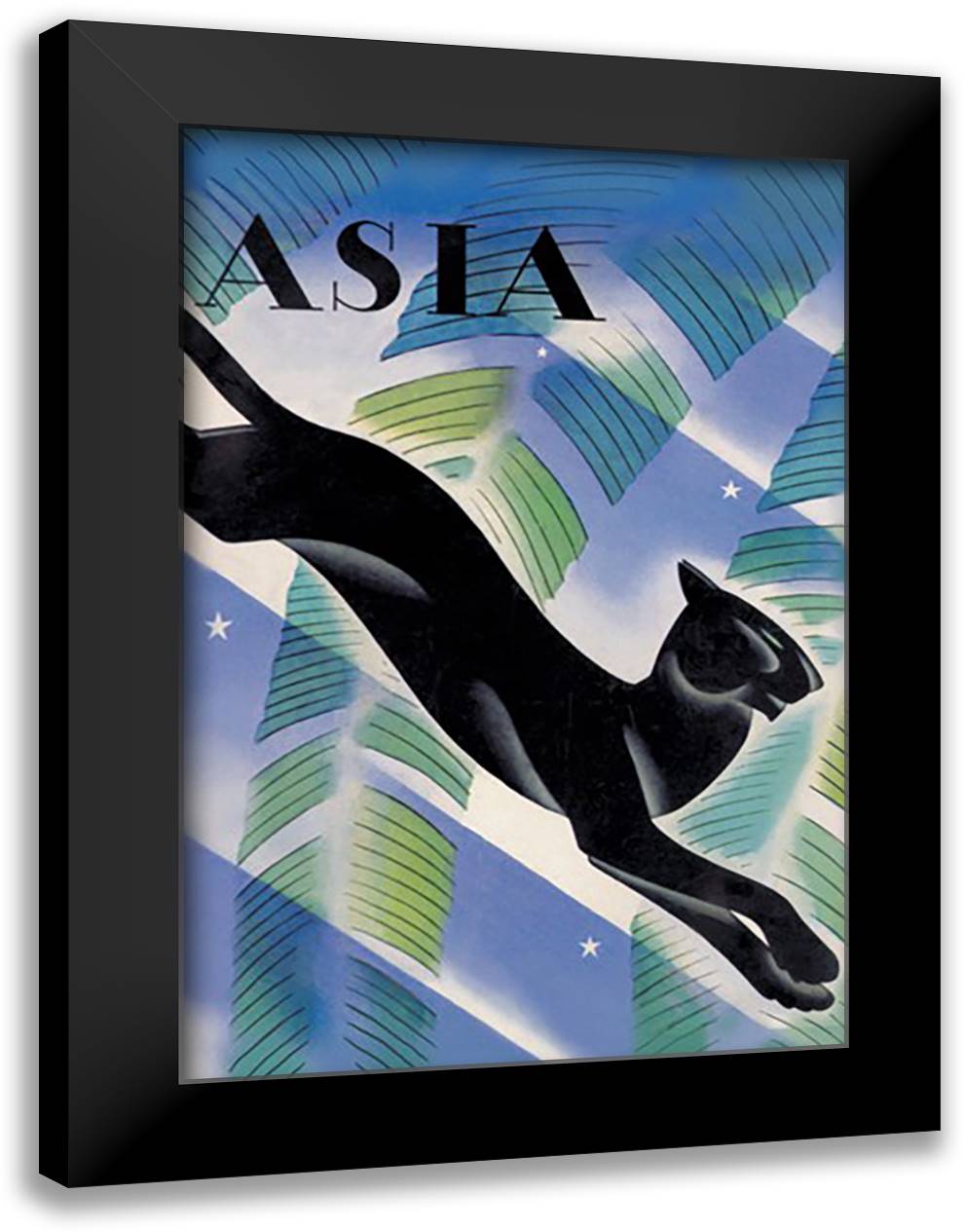 Asia Magazine: Malayan Night 16x22 Black Modern Wood Framed Art Print Poster by McIntosh, Frank