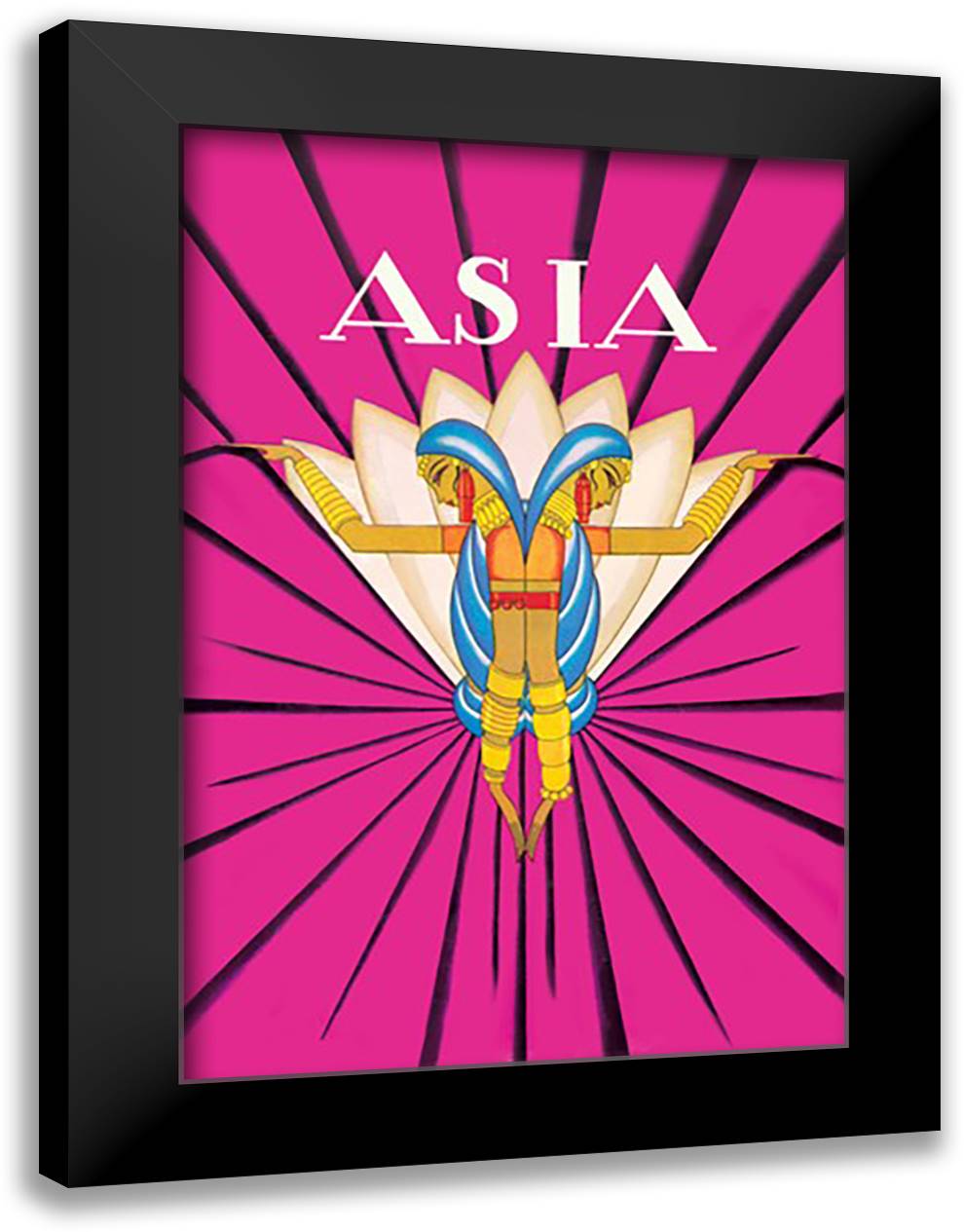 Asia Magazine: Indian Dance 16x22 Black Modern Wood Framed Art Print Poster by McIntosh, Frank