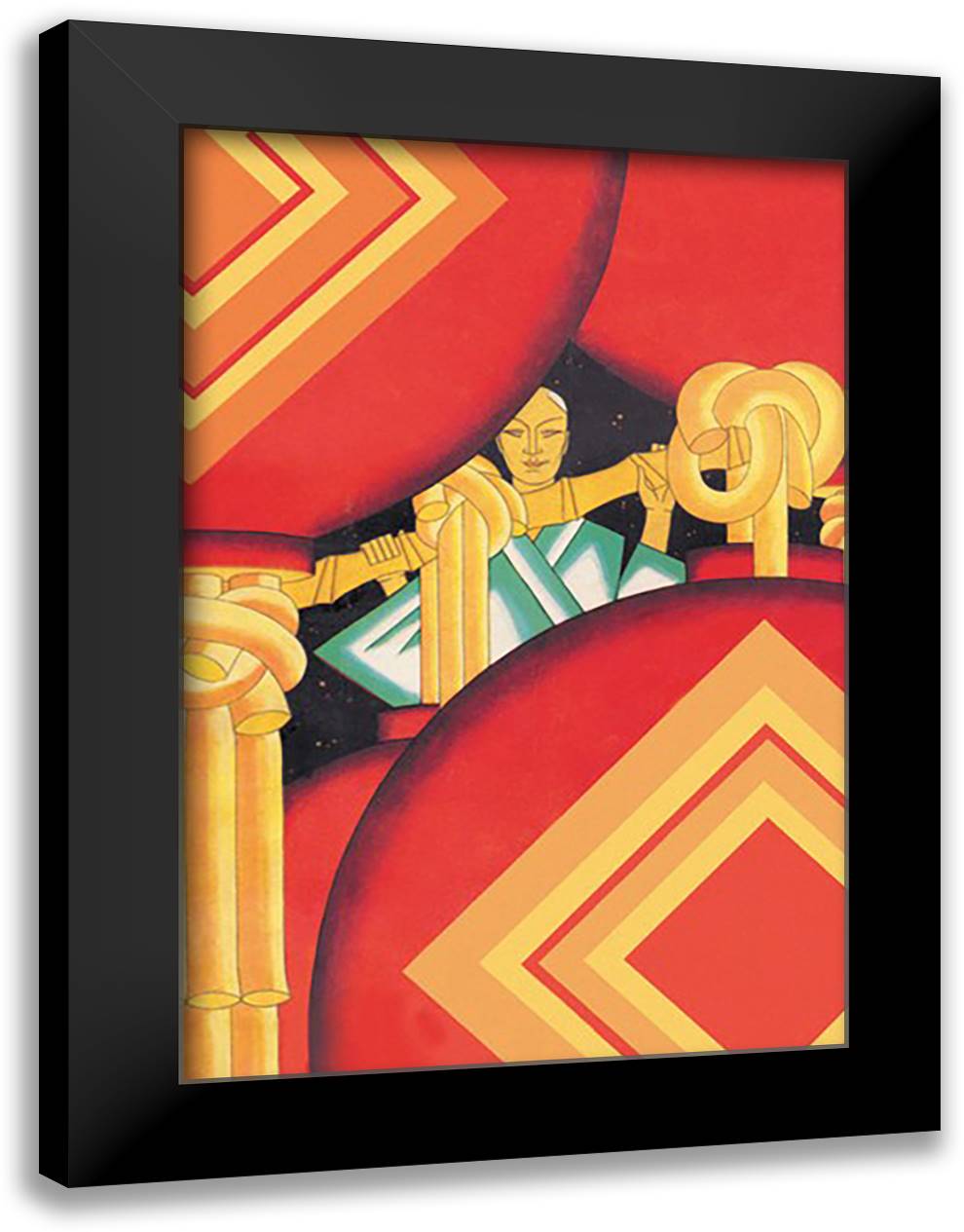 Asia Magazine: Feast of Lanterns 16x22 Black Modern Wood Framed Art Print Poster by McIntosh, Frank