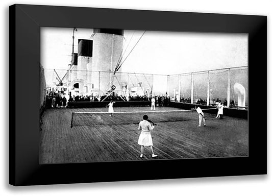 Tennis on Deck 22x16 Black Modern Wood Framed Art Print Poster