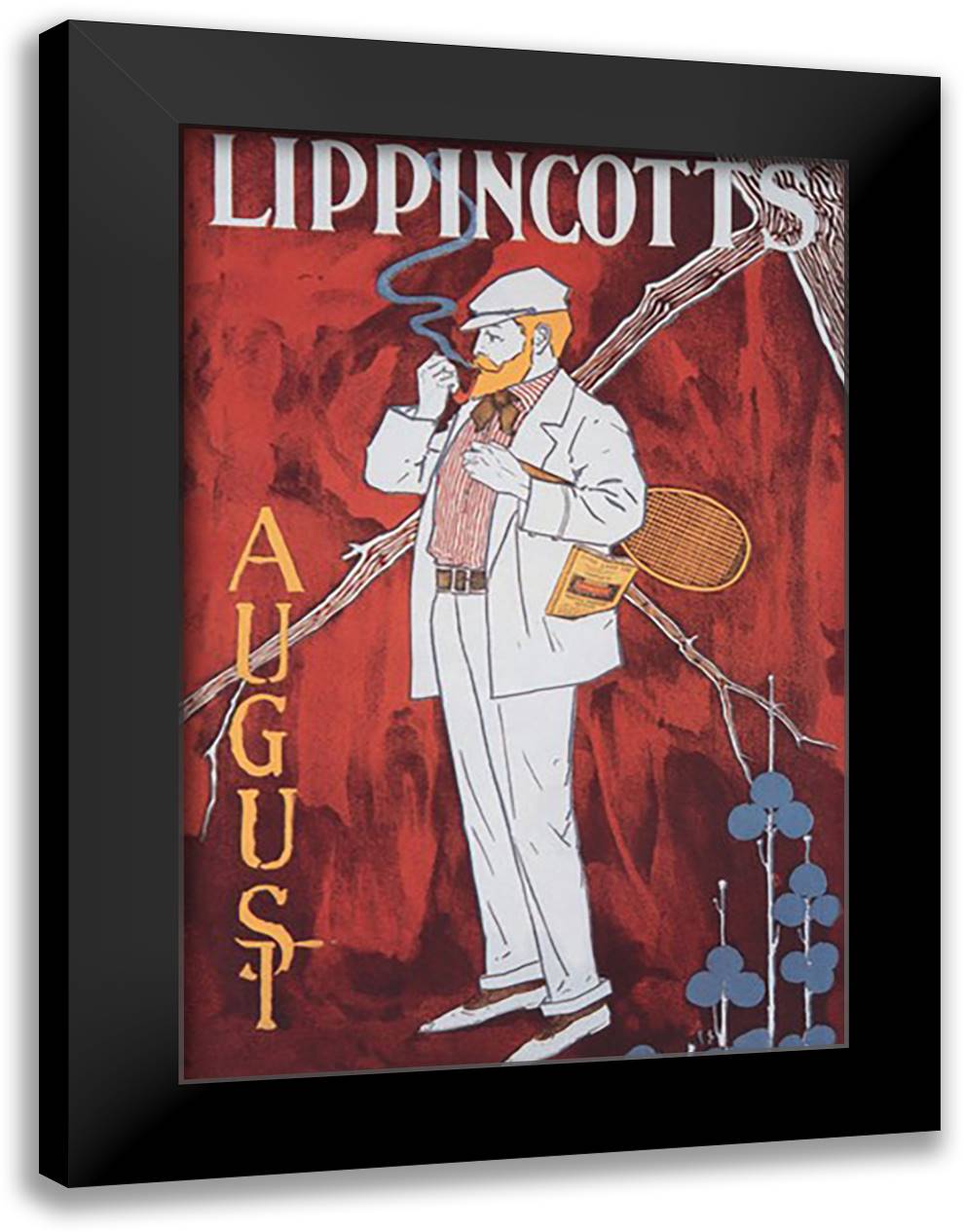 Lippincott's August 16x22 Black Modern Wood Framed Art Print Poster